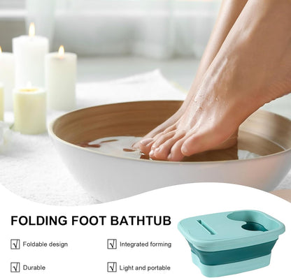 Vasca da bagno pieghevole con rulli massaggianti, vasca da bagno per piedi, con attrezzi per spa, secchio portatile per atleti, viaggi, campeggio, pedicure, casa, spa