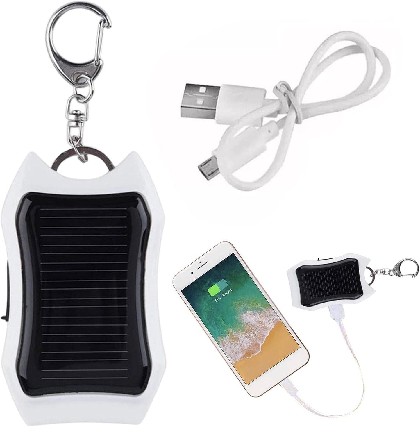 Keychain Charger - Keychain Charger High-Brightness Lighting - 1500mAh Large-Capacity Battery Portable Battery with Carabiner, High-Brightness Lighting Backup for Camping Hiking Nicything