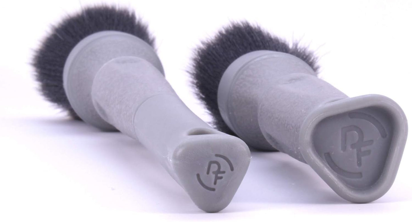 Detail Factory - TriGrip Ultra-Soft Detailing Brush Set - Scratch-Free Cleaning for Exterior, Interior Panels, Emblems, Badges, Gauges, Infotainment Screen - Grey