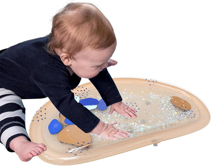 Water Play Mat, Inflatable Tummy Time, 28.74x16.54in Sensory Development Toy, Promotes Motor Skills, Fun Learning Features, Ideal For, Bath, Beach, Easter Play