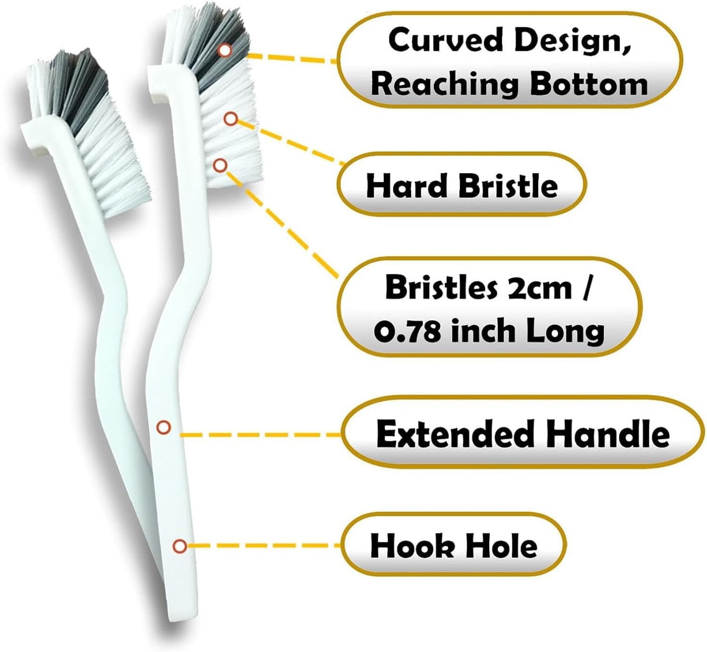 Shengsenfu Crevice Cleaning Brush Set, Multifunctional Cleaning Tools, Hard Bristle Crevice Brushes for Household Use, Bathroom Tiles & Kitchen Cleaner, Scrub Brush Tool for Hard-to-Reach Tight Space