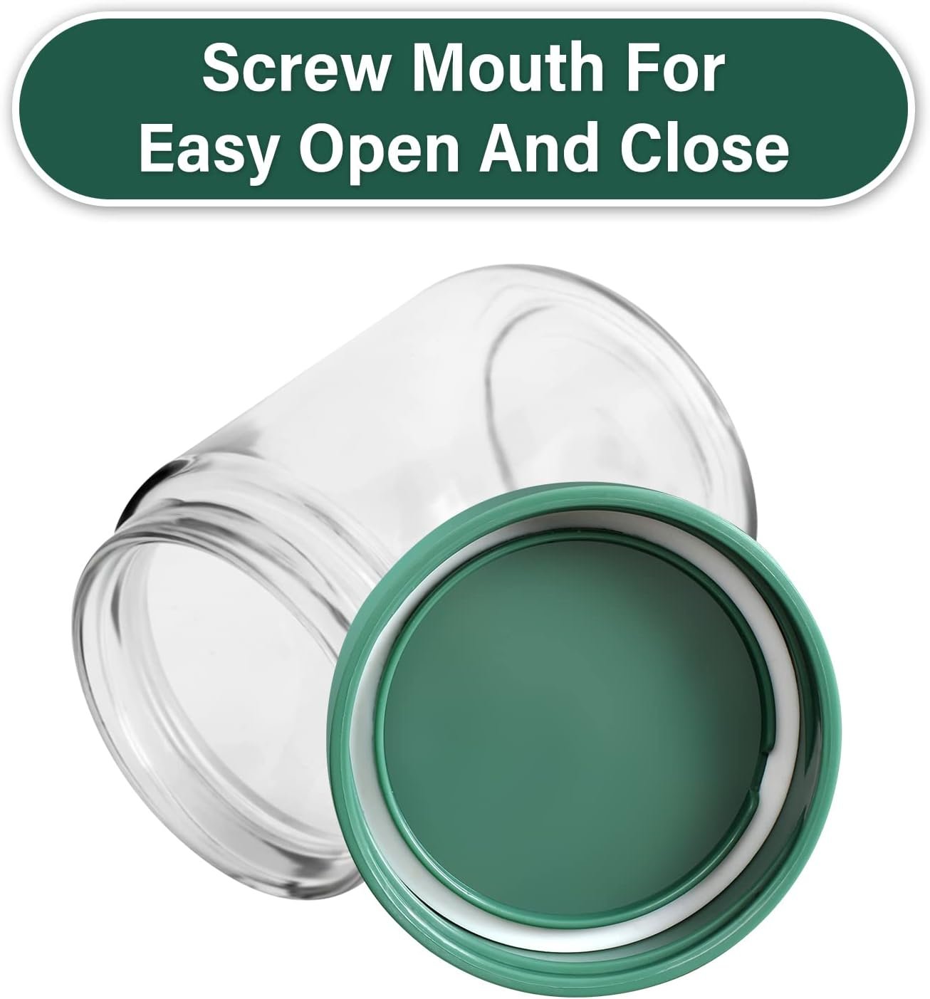 EONJOE 4-Pack 10oz Small Glass Jars with Lids Overnight Oats Meal Prep Salad Food Cereal Snacks Containers Pudding Yogurt Storage Airtight