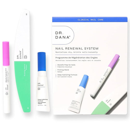 Dr. Dana Nail Repair Kit for Damaged Nails – Strengthening & Exfoliating Treatment with Glycolic Acid, Nail Primer, Hydrator & Priming Wand for Shiny, Healthy Nails, Halal Certified Nail Care Kit