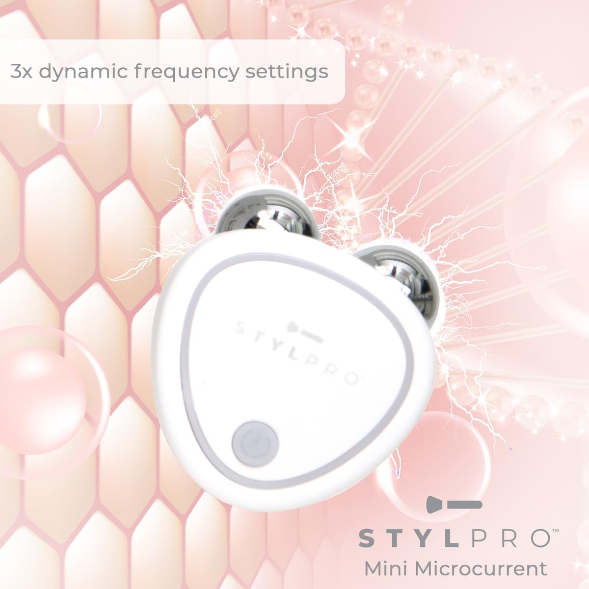 STYLPRO Mini Microcurrent Facial Toning Device – Firming & Lifting, Non-Invasive, Long Lasting, Time Saving, Home Facial, Microcurrent Technology, 3 Intensity Settings, Rechargeable, Portable