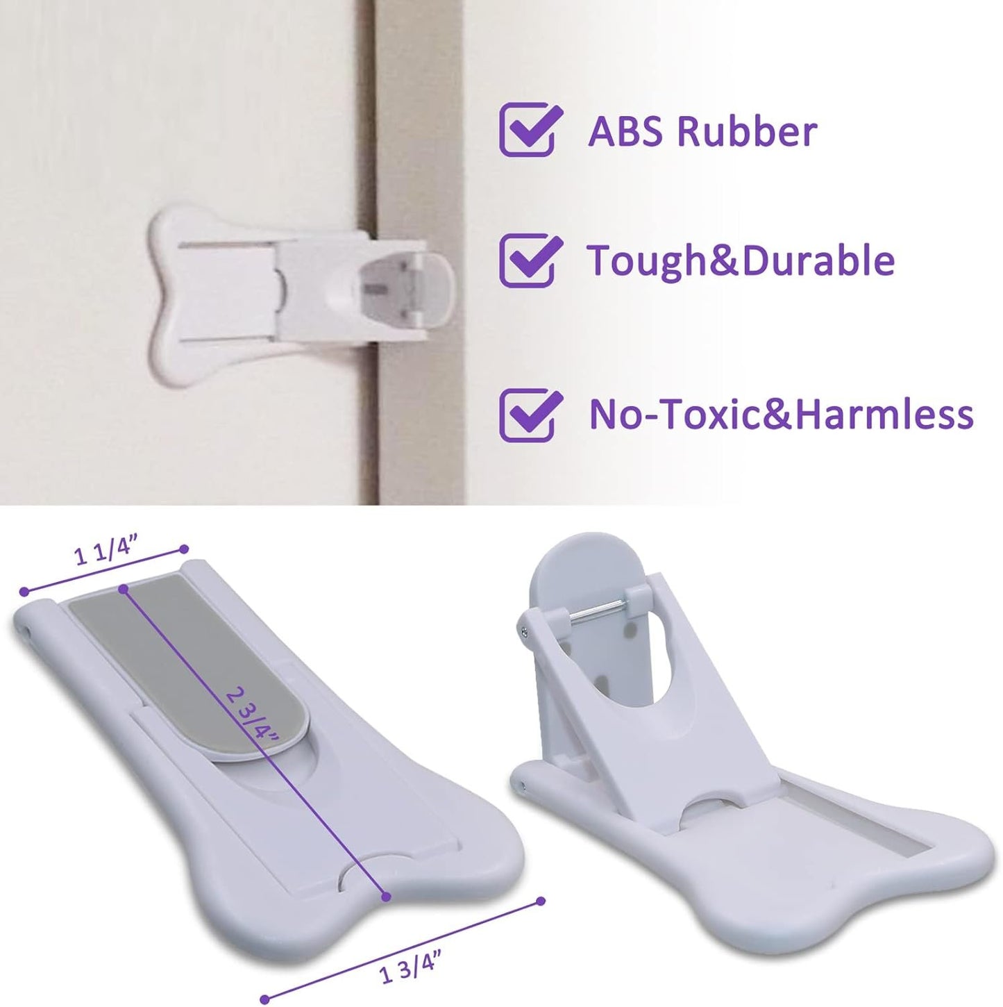 Sliding Door Lock for Child Safety 4 Pack, Baby Proof Lock for Patio, Closet, Shower, Window, Wardrobe, Childproof Cupboard Kitchen Cabinet Glass Door Latch, No Tools Needed