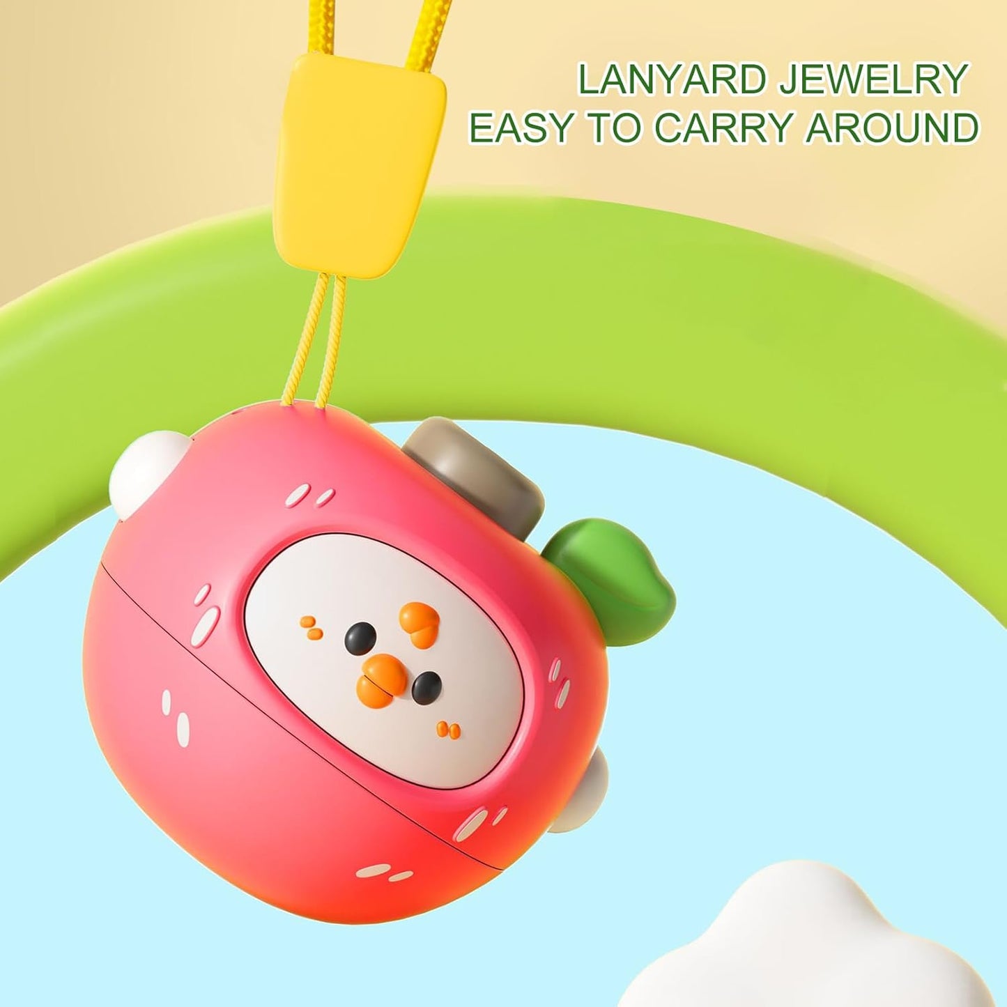 Nuytghr Rotating Top, Cartoon Fruit, 6.5x5.8x5.3cm, Learning Toy, Educational Play, Balance Game, ABS, Lightweight Build, Preschool Classroom, for Home School Activity Use