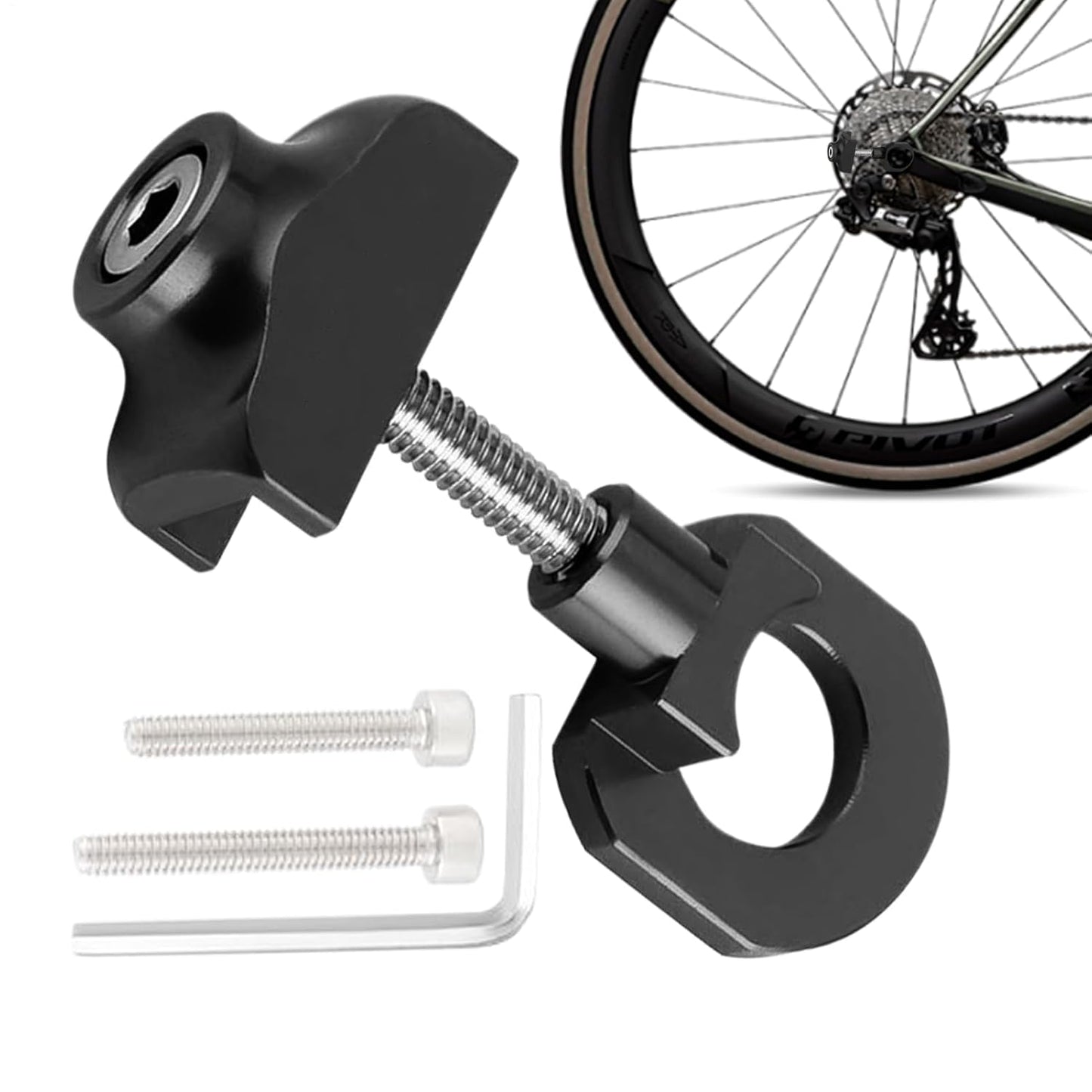Bike Chains Tensioner, Folding Chain Fastener, 0.79x0.47x0.47 Inches Portable Safety Enhancer, Cycling Chain Alignment Tool for Men, Women and Improves Riding Stability