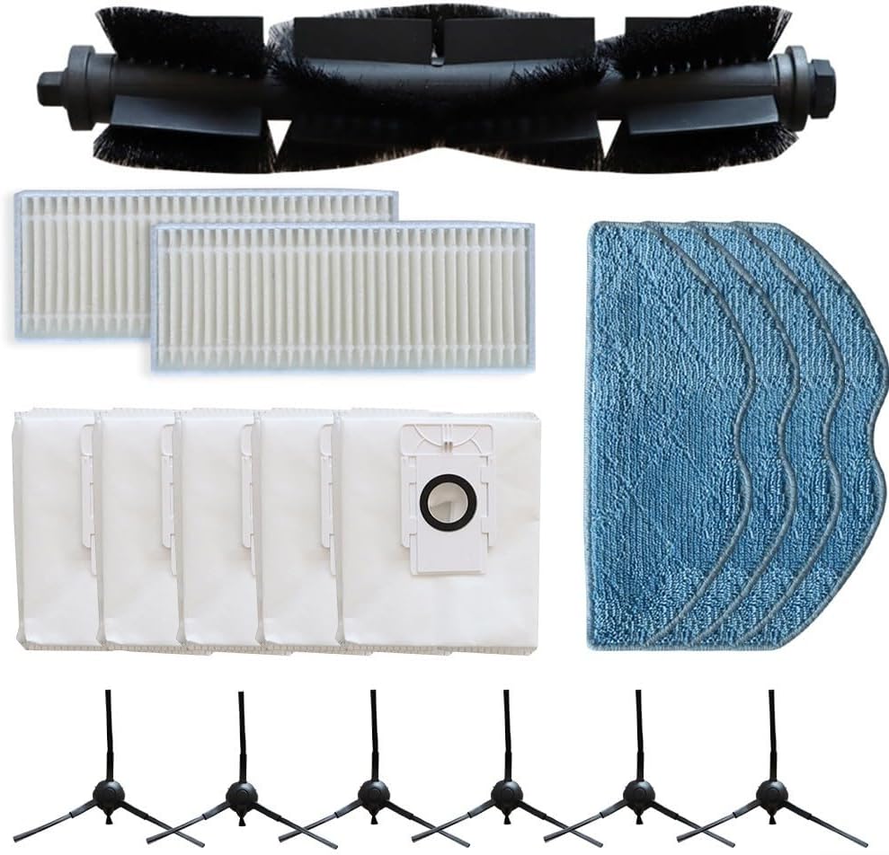Cleaning Essentials Spazzole laterali, panni per mocio e sacchetti per la polvere compatibili con aspirapolvere 360 per Botslab S8 Plus