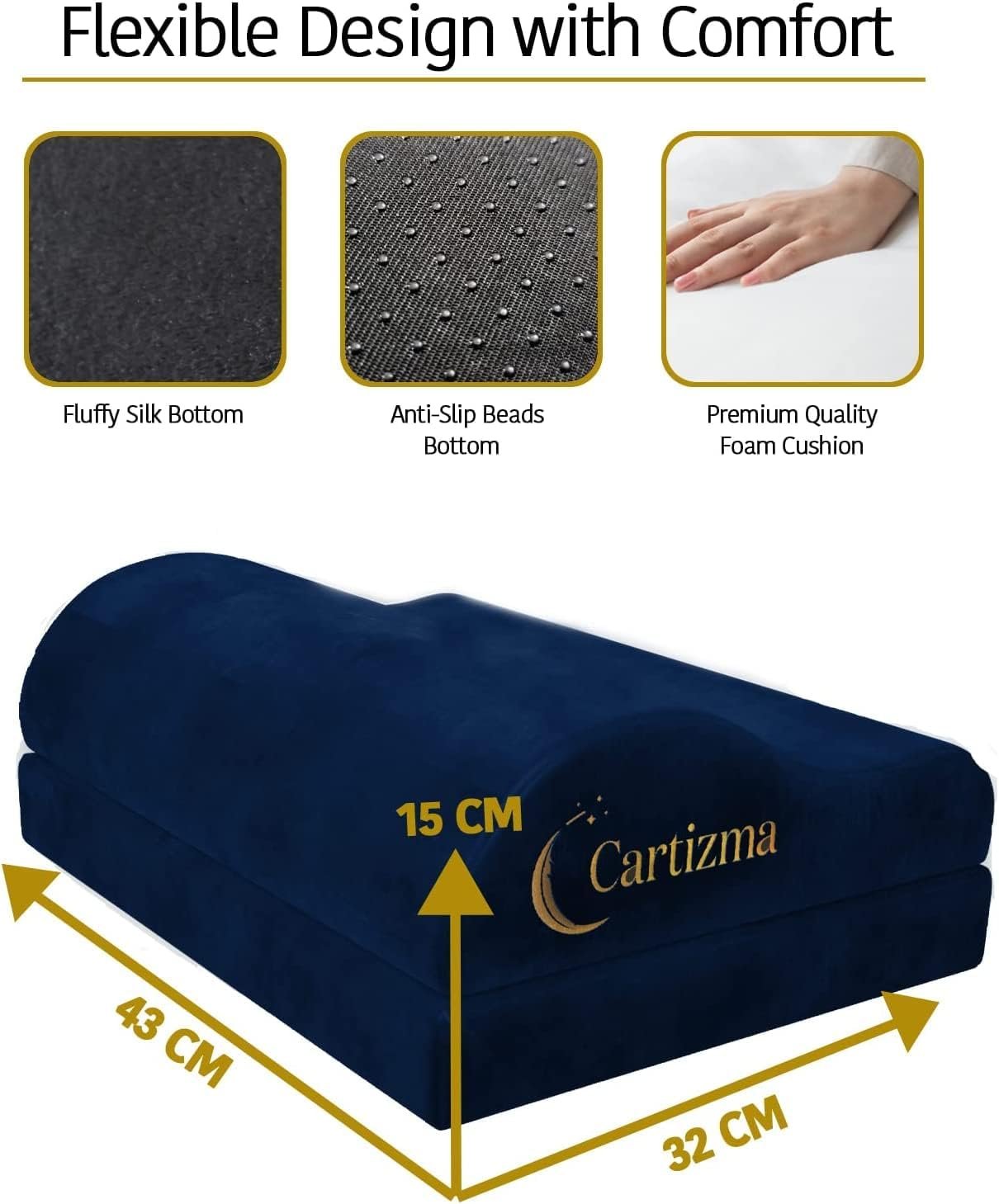 Cartizma Foot Rest for Under Desk at Work-Ergonomic Foot Rest Under Desk Foot Stool for Pain Relief with Washable Covers-Non-Slip Under Desk Footrest Office, Home & Travel-Adjustable Office Foot Rest