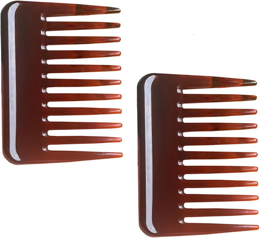 Mini Wide Tooth Comb,Small Travel Purse Hair Detangling Comb Beard Comb Pocket Comb for Curly Wavy Wet Dry Hair,Portable Care Comb Shower Comb Travel Comb Styling Comb for Men Women (Brown-02)