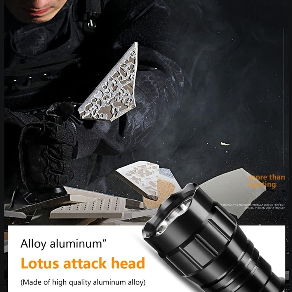 Super Bright Flashlight WF-501B Tactical Flashlight 3000 Lumens 1 Mode 3.7-18v Mini Portable Handheld Flashlight Torch for Hunting, Camping, Cycling 2Pack (Battery not Included)