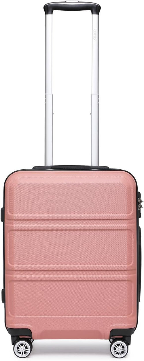 KONO 55 cm Heavy Duty Hard Suitcase 20'' Hand Luggage 4 Wheels with TSA Lock, Nude