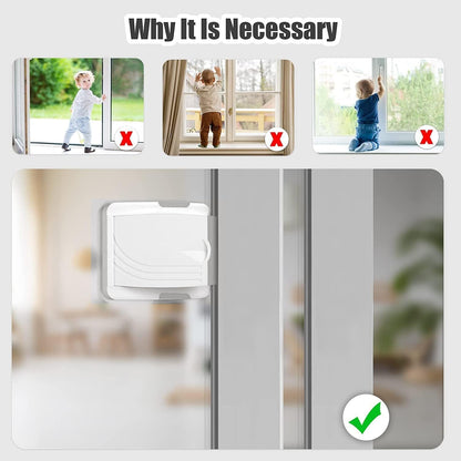 4 Pack Sliding Door Lock - Child Locks for Doors - Sliding Window Safety Lock - Sliding Door Child Lock for Sliding Windows,Sliding Door,Patio Door,Glass Door - No Drilling Tools Needed(Gray)