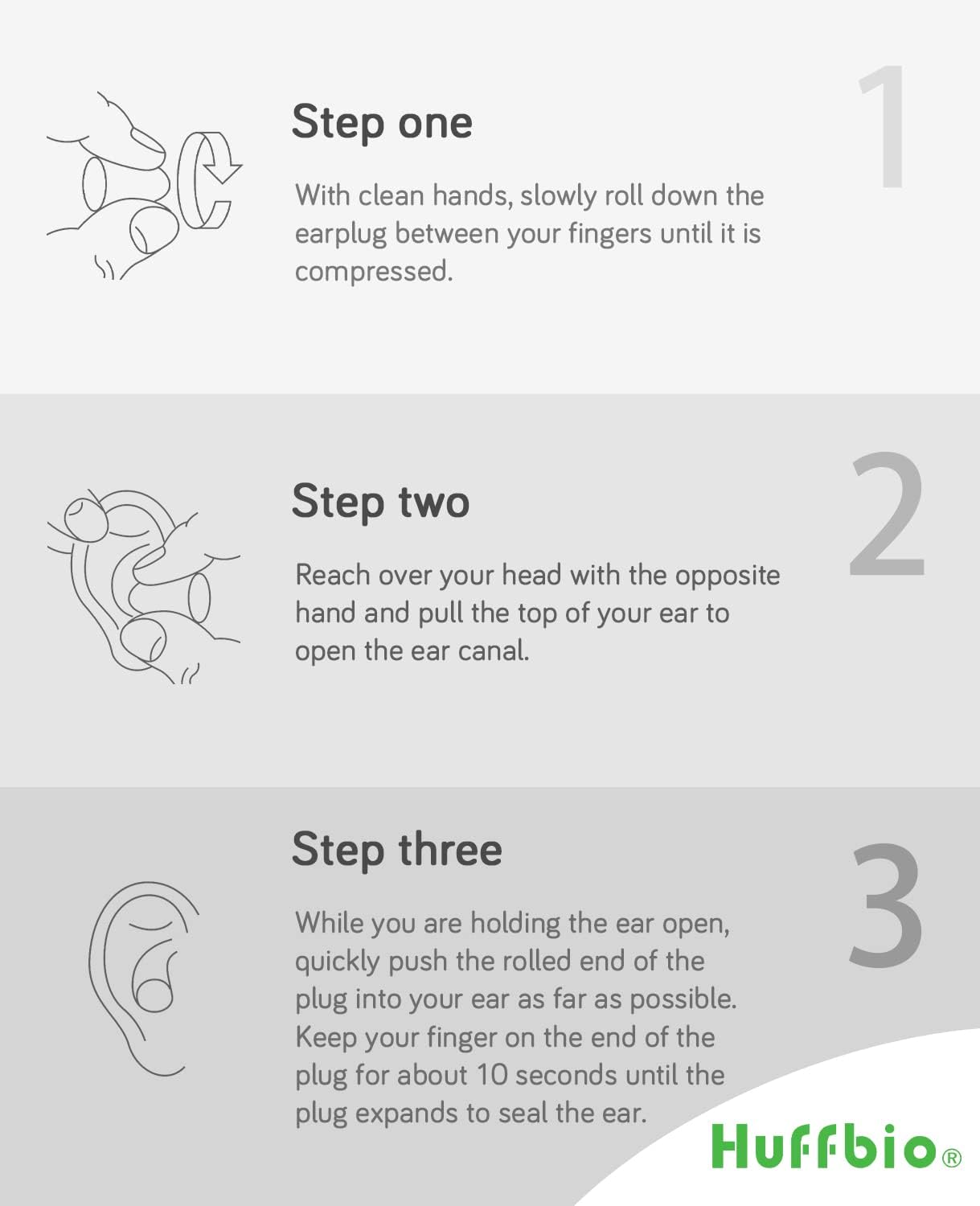 HUFFBIO Soft Foam Ear Plugs, 5 Pairs - 36dB SNR Best Ear Plugs for Sleep, Revolutionary Noise Cancelling Design, Super Soft & Reusable, For Deep Sleeping, Block out Snoring, Travel,Concert,Study,Work