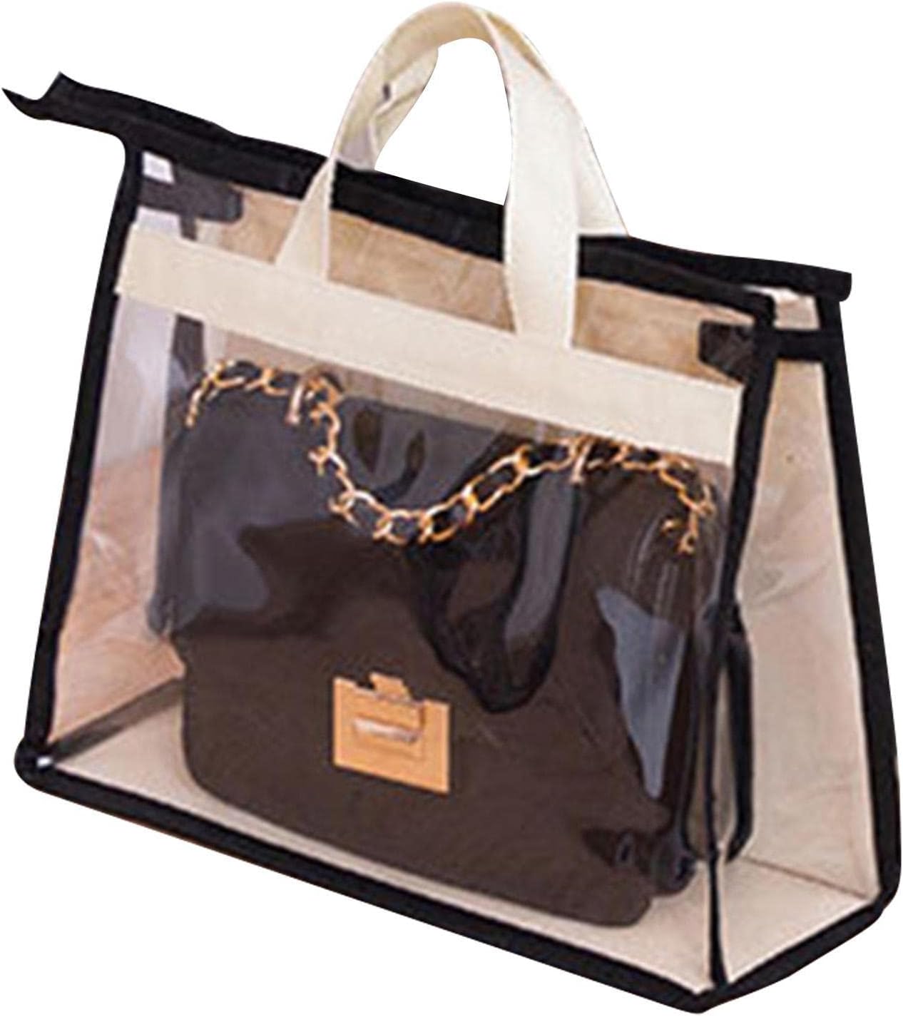 Clear Purse Protector Bag | Purse Storage Bag Organization for Hanging Closet with Zipper and Handle - Dust Bags for Wall Hanging, Purse Storage Organizer for Closet Pochy