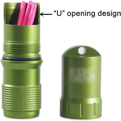 Waterproof EDC Keychain Capsule Tube, Small Outdoor Survival Storage Seal Bottle Matches Case Dry Box Pill Fob Container Emergency Tool(Green)