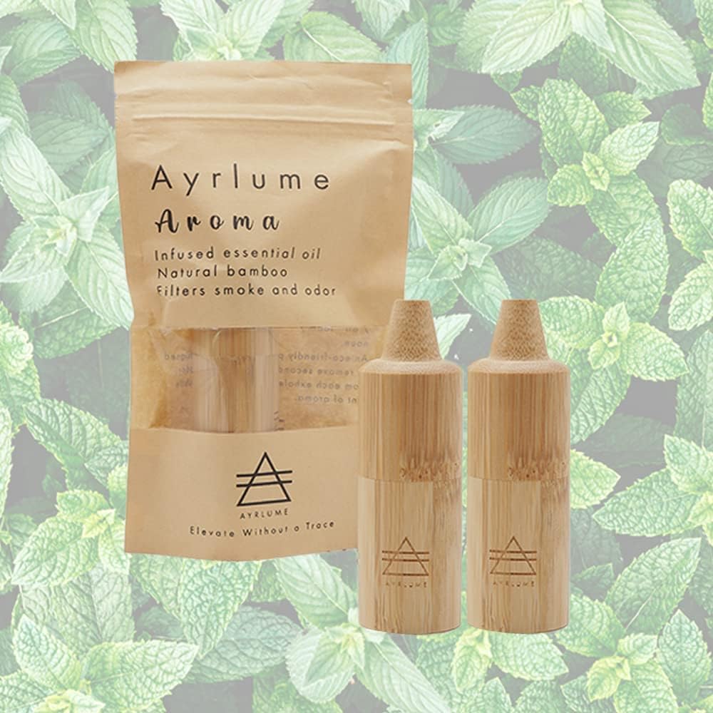 Aroma Spearmint Personal Air Filter 2 Pack - Infused with Essential Oils Spearmint - Odor and Smoke Eliminator