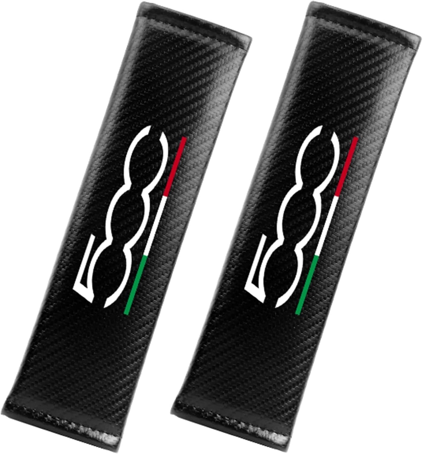 Stylecart 2 Pieces Car Seat Belt Cover for Fi-AT 500 500C 500X 500L Breathable Carbon Fiber Seat Belt Padding Covers Interior Accessories, Black