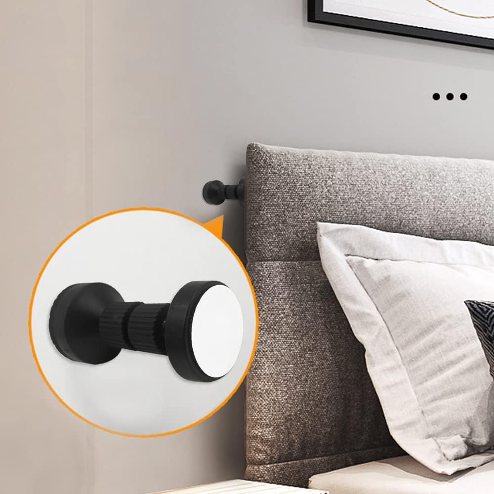 4PCS Adjustable Threaded Bed Frame Anti-Shake Tool for Bed,Danzix Headboard Stoppers Headboards Prevent loosening Anti-Shake Fixer,40-100mm (Black)
