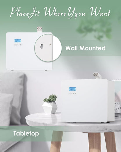 Mxmoonant Essential Oil Diffuser, Waterless, 3000m³ Cover, 1000 ml Oil Bottle, Wall Mounted, Electric, App Control, HVAC Connectable for Large Rooms, Home, Office, Hotel