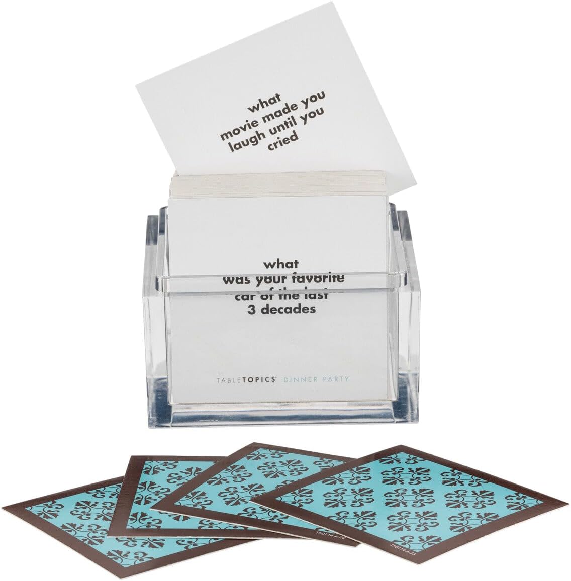 TableTopics Dinner Party Question Card Game - 135 Entertaining Conversation Starter Cards for Dinner Table with Adult Friends, Getting to Know You Game.