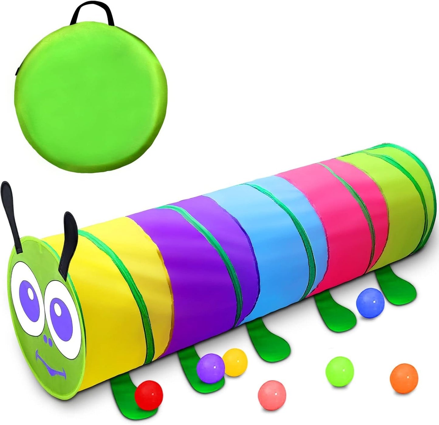 Kids Play Tunnel for Toddlers 1-3, TIKTENT Pop Up Baby Tunnel Crawling Toys with 2 Mesh Sides for Infant Children or Dog, 6 Foot Indoor Outdoor Toddler Toys for 1 2 3 Year Old Girl Boy Birthday Gift