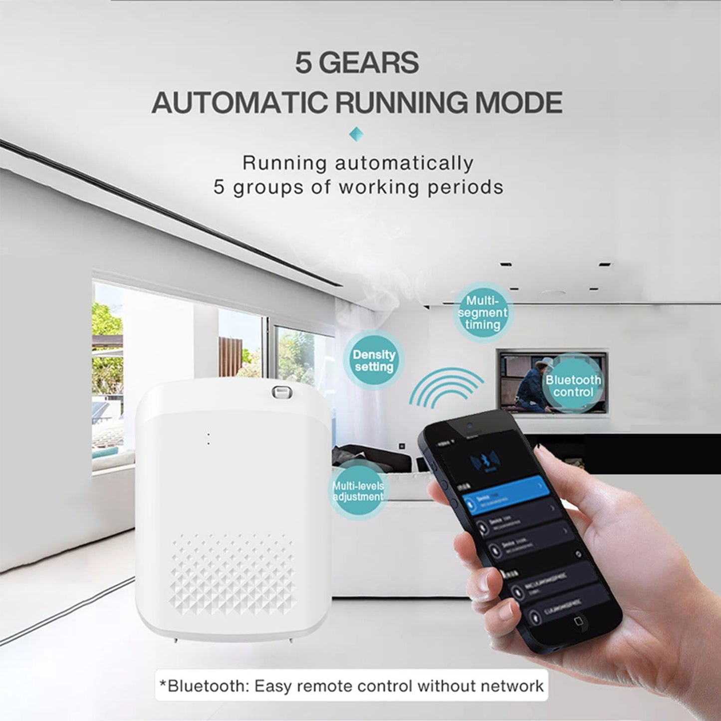 Smart Scent Air Machine 400ml Large Capacity Wall Mounted Essential Oils Diffuser Bluetooth Control 5 Gears for Home Hotel Office