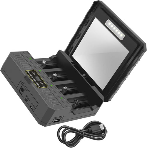 Batteries Chargers USB C Solar Battery Charging Adapter 4 Slot Case Battery Charging Case for 26650/21700/18650/18500/16340