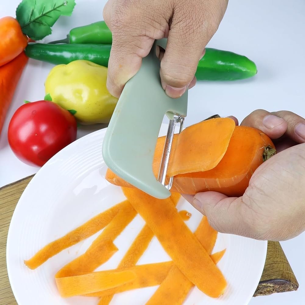 Joselin Set di Gadget da Cucina 3 Pezzi, Pelapatate, Pelapatate A Julienne, Macina Aglio/, Accessori per Utensili da Cucina Impilabili