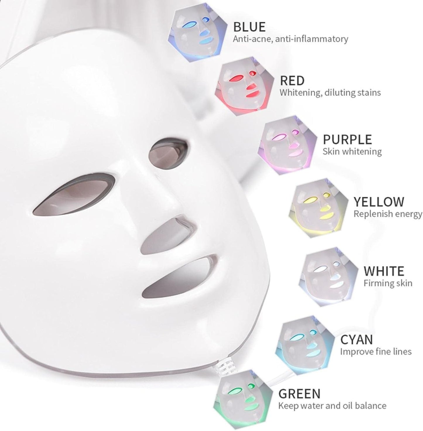 Hydrogen and Oxygen Beauty Tool 7 in 1 Vacuum Face Cleansing Water Oxygen Machine Clean Skincare Lift String Blackheads Device with 8IN1 Mask