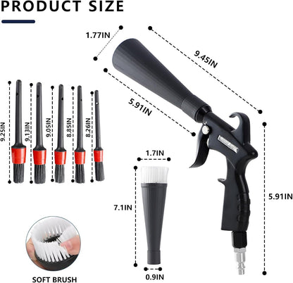 Tornado Detailing Car Cleaning Gun with Metal Nozzle | Interior Drying Air Blower | High Pressure Blower Gun | A Car Detailing Tools for Swiftly Removing Dirt and Dust with Air Flow