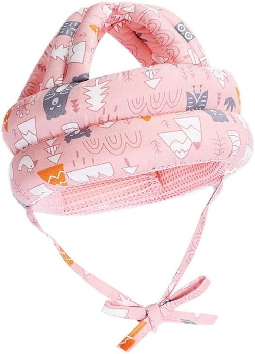 Baby Infant Toddler Helmet No Bumps Safety Head Cushion Bumper Bonnet, Adjustable Protective Cap Child Safety Headguard Hat for Running Walking Crawling (Pink Forest)
