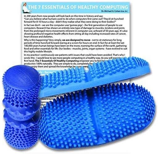 Dr. Cohen's Heatable Computer Survival Kit - FSA Eligible Massage Roller & Pad Set for Deep Tissue Myofascial Trigger Point Release - AcuPad & AcuBack