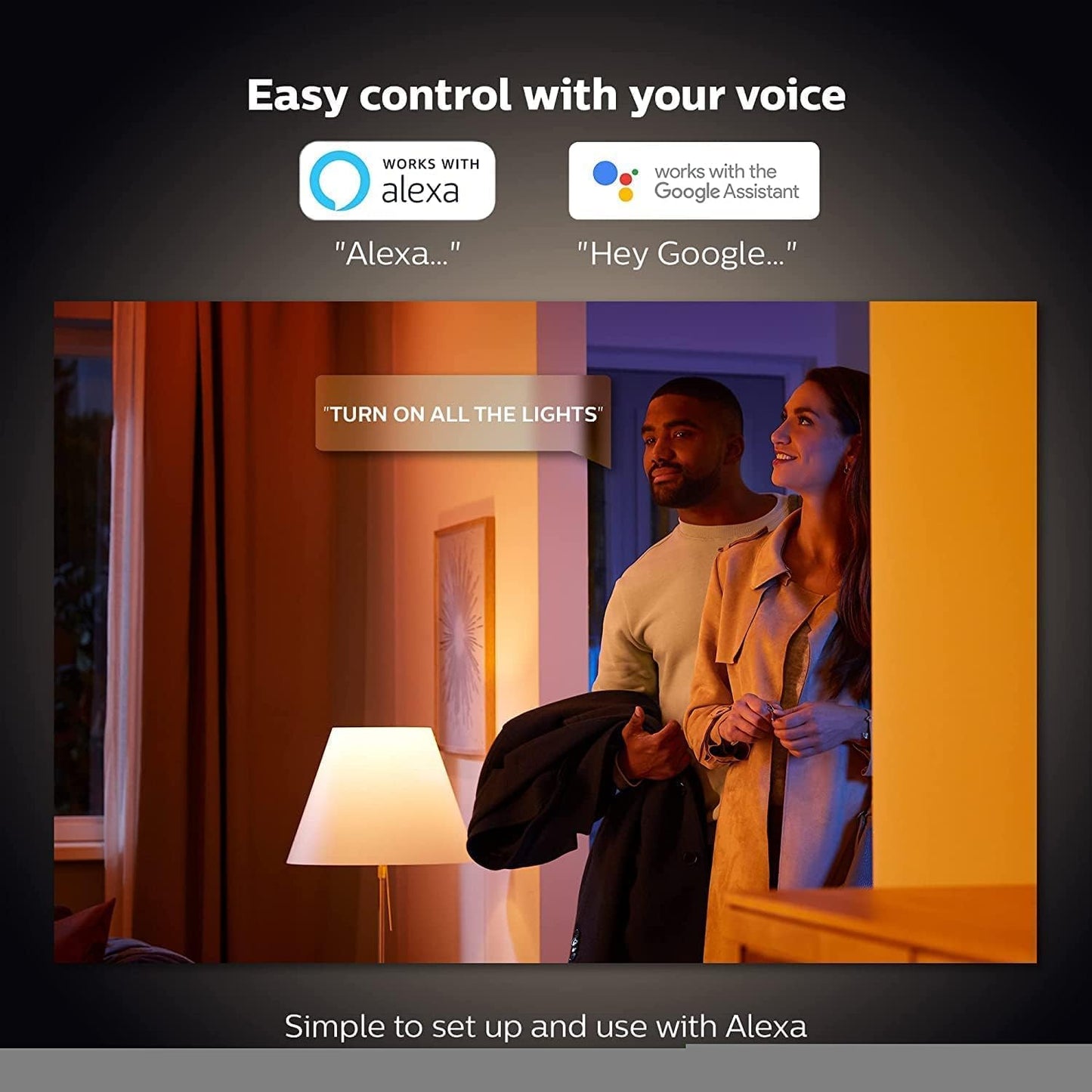 Philips Hue White and Colour Ambience A60 75W 1100 Lumens Smart Bulb with B22 Fitting