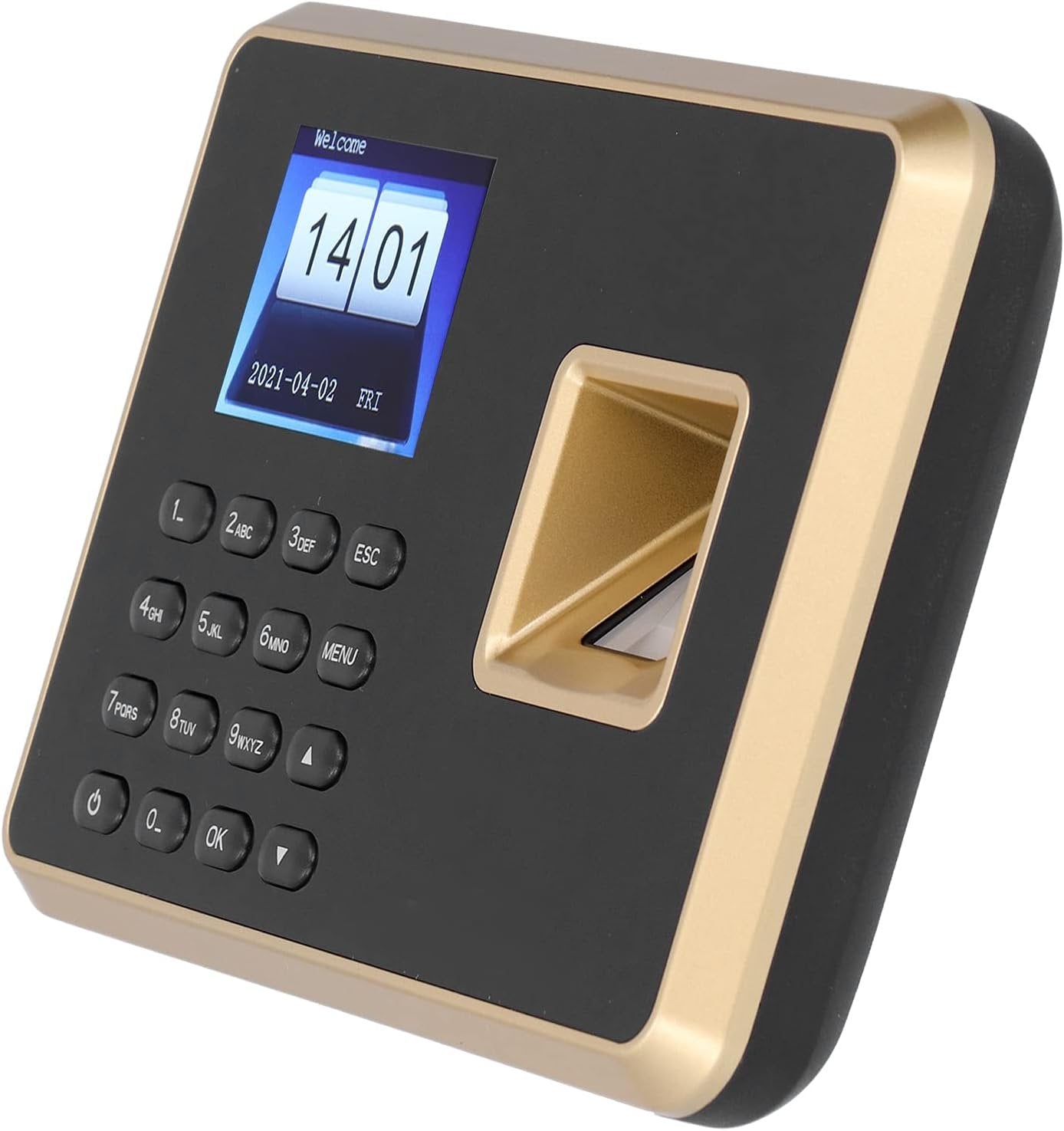Tbest Smart Security 2.4In Assistenza Hine Impronta Digitale RIC Tft Color SNS Software e U Disk Nload Orologio da tempo 00-240Vnero Oro Spina Americana Atten (Colore Nero e