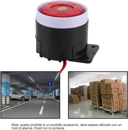 Forte 110 DB Home Security Wired Mini Alarm Horn Strong, Permanent Anti-Theft for the Apartment for Protection from Thieves