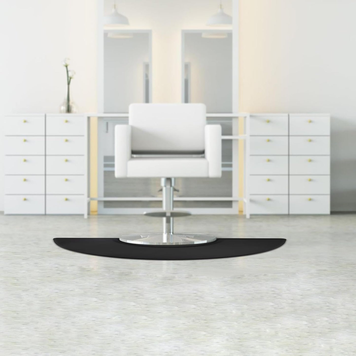 Ergonomic Salon Mat for Standing - Anti-Slip PU Flooring with Beveled Edges, Foldable Design, 18mm Thick, Hair Salon & Spa Use