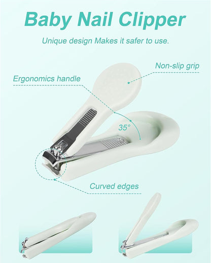 Baby Nail Clippers Care Set, Baby Nail Clipper Kit,Baby Manicure and Pedicure kit Baby Nail Clippers Scissor Baby Nail File & Tweezer for Baby Boy and Girl (Green)