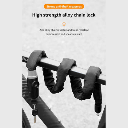 Bike Chain Lock, Road Bicycles Security Tool, Heavy Duty Anti Theft Device, Sturdy Locking Gear, Ideal for Electric Vehicles, and Urban Safety Supplies, 0.24x47.24 Inches