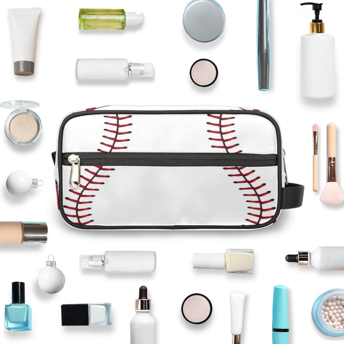 Baseball Hanging Toiletry Bag,Travel Hygiene Kits for Boys Mens,Waterproof Makeup Carry-on Bags,Cosmetic Bag,TSA Approved Shave Dopp Kit for Toiletries Shower Bathroom Accessories Gifts, standard,