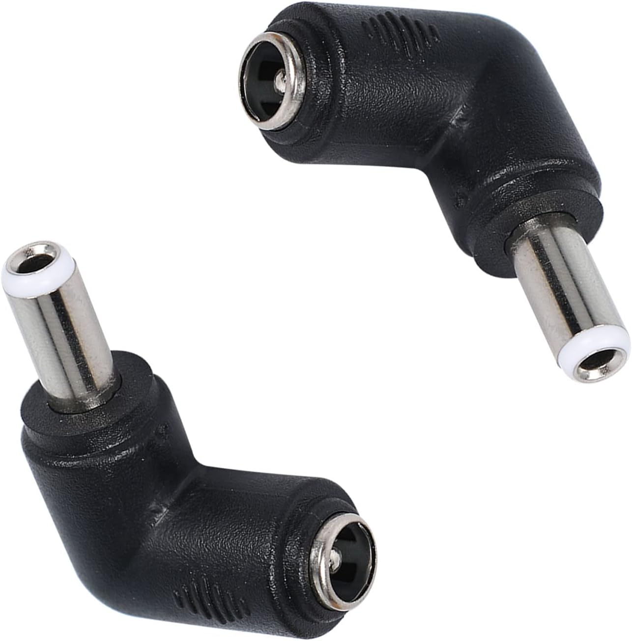QIANRENON 90 Degree Angle DC5.5x2.5mm to 5.5x2.1mm Male to Female Adapter Converter Coupler 2pcs