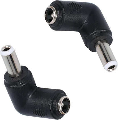 QIANRENON 90 Degree Angle DC5.5x2.5mm to 5.5x2.1mm Male to Female Adapter Converter Coupler 2pcs