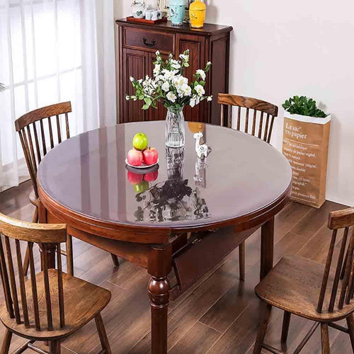 Round Clear Table Protector Round Table Cover Protector Round Table Top Protector Plastic Table Cover Round Table Protector for Dining Room Table (60 inch Diameter,1.0mm Thick)