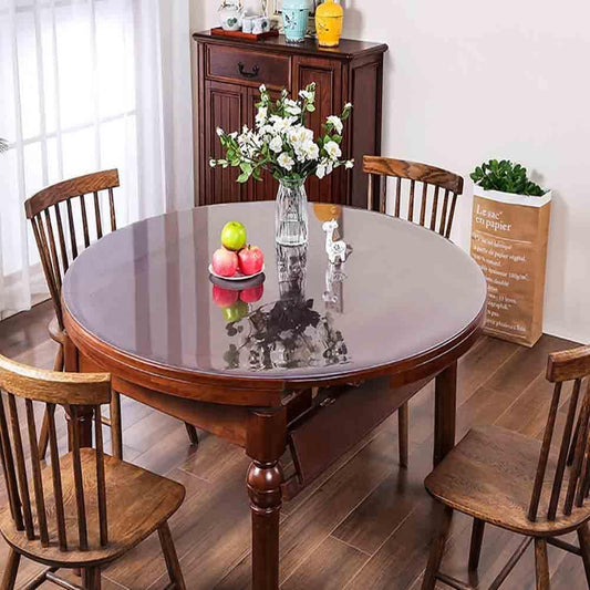 Round Clear Table Protector Round Table Cover Protector Round Table Top Protector Plastic Table Cover Round Table Protector for Dining Room Table (60 inch Diameter,1.0mm Thick)