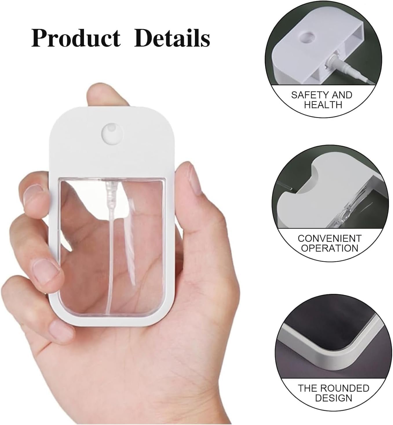 6 Pcs Travel Spray Bottle, 50ML Mini Refillable Cosmetic Perfume Atomizer, Portable Moisturizing Sprayer Box,Hand Wash Spray Bottle for Outdoors and Travel
