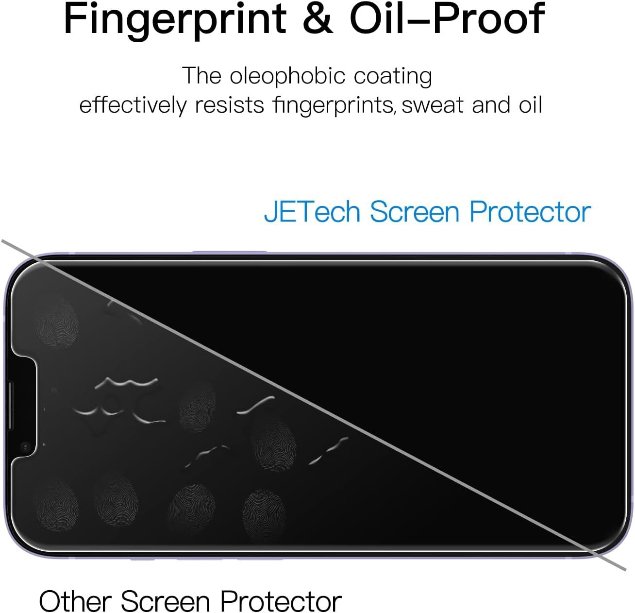 JETech Privacy Screen Protector for iPhone 14 Plus 6.7-Inch, Anti Spy Tempered Glass Film, 2-Pack