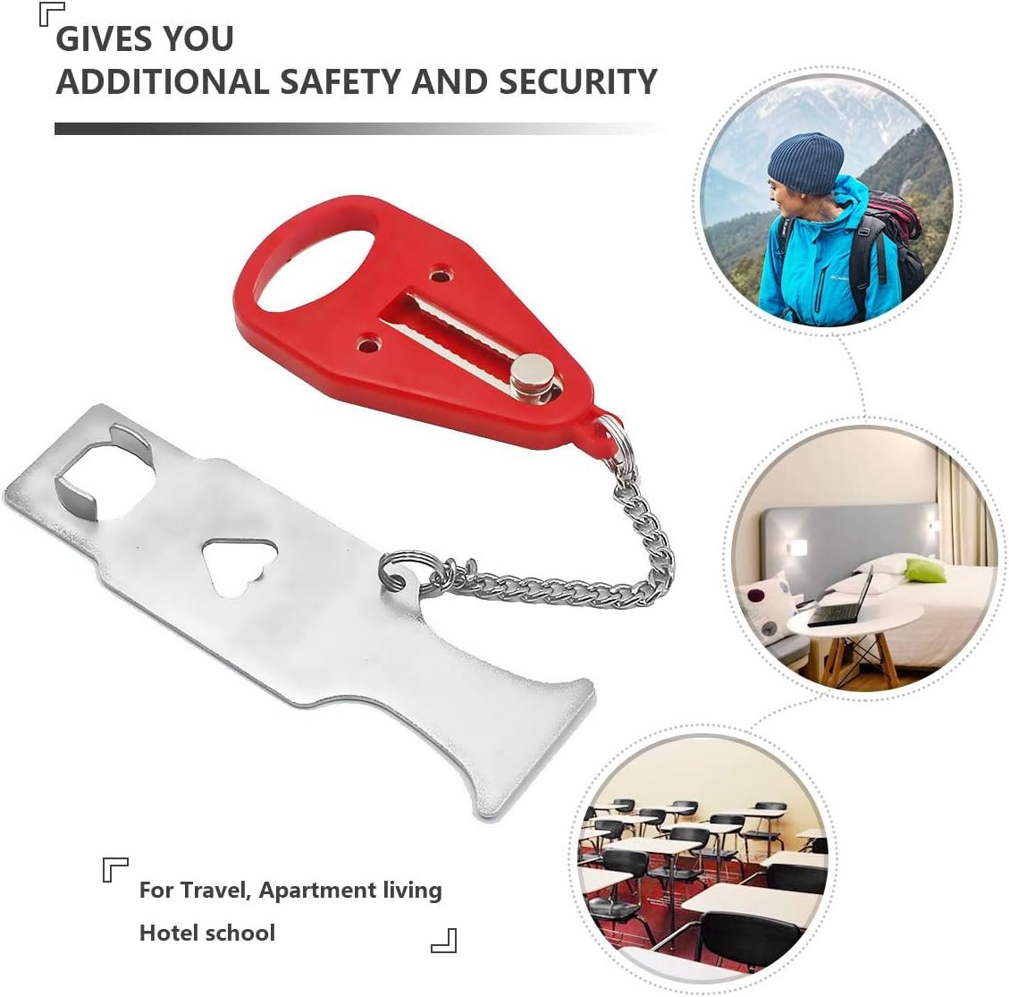 Portable Door Lock for Home and Travel Safety, Travel Lock, Airbnb Lock, Childproof Security Lock, Suitable for Home, Hotel, Living Security Device (Portable Lock 1.0, 1, Count)