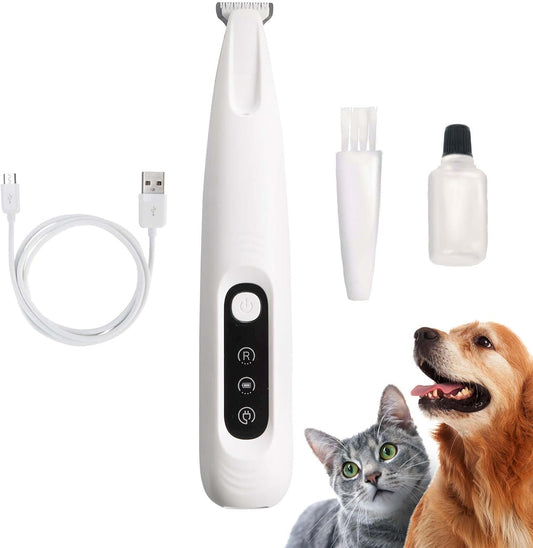 Dog Grooming Kit with LED Light, 18mm Blade Cat Clippers for Grooming, 35dB Low Noise Pet Paw Trimmer, USB Rechargeable, Waterproof IPX4, Precision Clippers for Paws, Ears, Face, and Rump