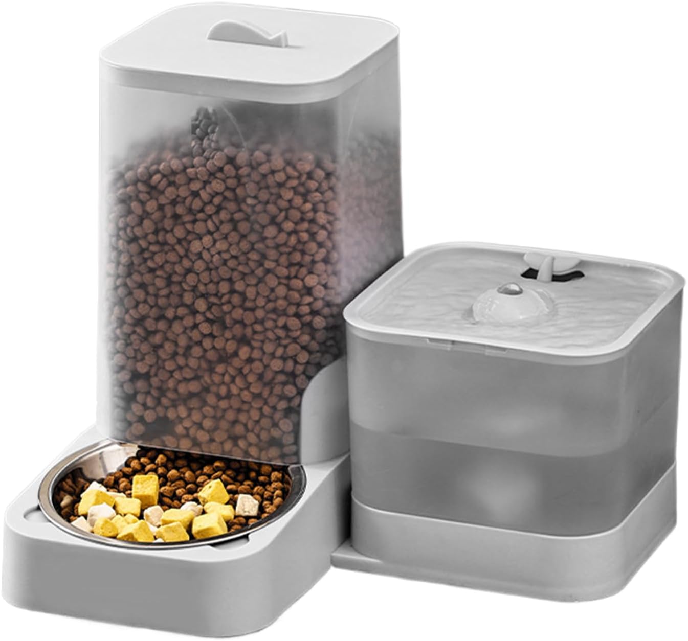 Auto Cat Feeder | Cat Food Feeder Water Dispenser - Drinker Waterer Large Capacity Pet Supplies, Storage Container for Kitten Puppy Feeding Watering