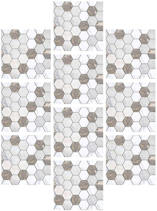 CLISPEED Tile Stickers 10 Pcs Kitchen Backsplash Tile Decals Peel and Stick Wall Sticker Self Adhesive Peel Stick Vinyl Adhesive Stickers for Staircase Home Decor Removable Wall Stickers